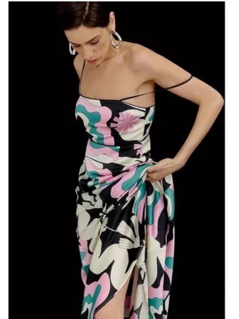 Anthropologie Oopscool Floral Abstract Print Dress 1X